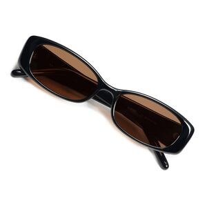 Black Trendy Small Polarized Rectangle Sunglasses for Women Men Retro